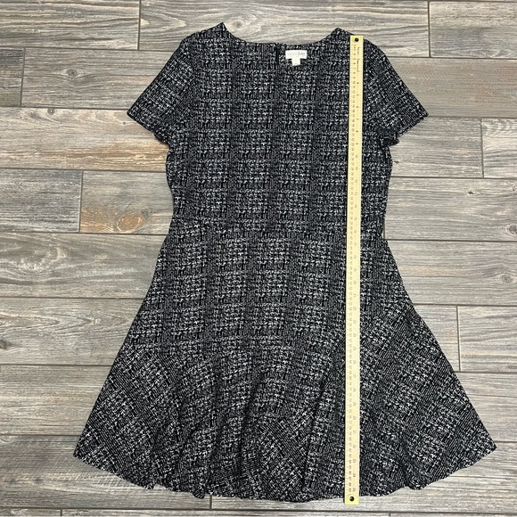 Maison Jules Dress Size Large Black White Print Fit & Flare Short Sleeve - Picture 10 of 16